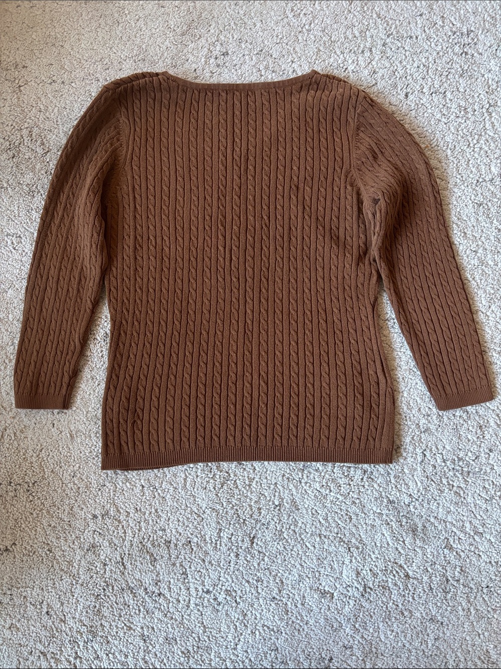 Reitmans Women’s Cable Knit V-Neck Brown Sweater Size Large - Picture 3 of 7